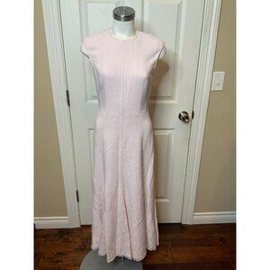 Gabriela Hearst Crowther Pink Fringe Sleeveless Midi Dress, Size 6 | 42